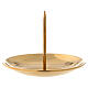 Advent candle holder spike shiny golden brass diam 10 cm s1