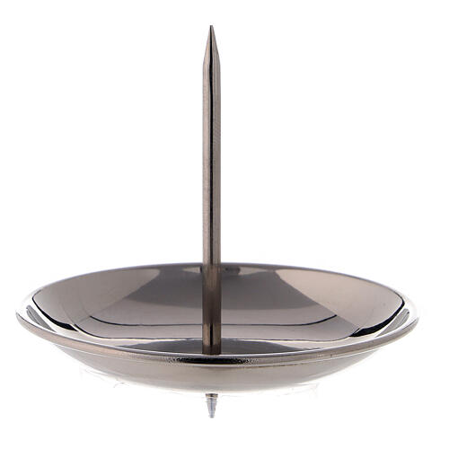 Pique bougie laiton nickelé 8 cm brillant 1
