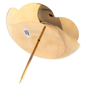 Punta corona adviento flor loto latón dorado 12 cm s3