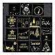Calendário do Advento árvore estilizada cinzenta com bolsos decorados, preto, ouro e branco, altura 80 cm s4