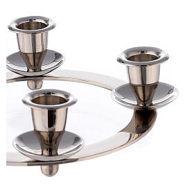 Advent candleholder in nickel plated brass, 2.5 cm candles
