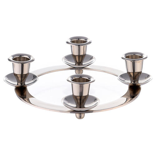 Advent candleholder in nickel plated brass, 2.5 cm candles 1