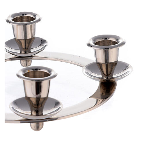 Advent candleholder in nickel plated brass, 2.5 cm candles 2