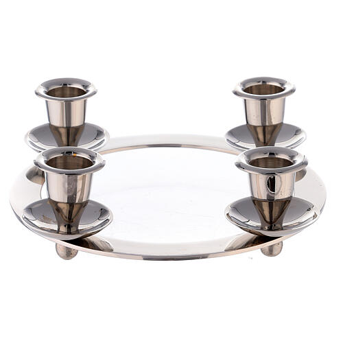 Advent candleholder in nickel plated brass, 2.5 cm candles 3
