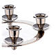 Advent candleholder in nickel plated brass, 2.5 cm candles s2