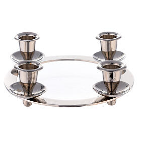 Chandelier circulaire 4 bougies 2,5 cm laiton nickelé s3