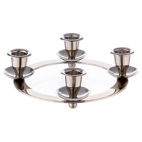 Advent wreath candle holder 4 candles 2.5 cm nickel-plated brass