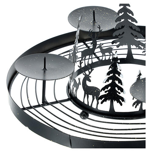 Adventskranz mit schneebedecktem Wald und Dornen, 30 cm 2