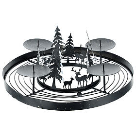 Coroa do Advento floresta nevada com pinos, diâmetro 30 cm