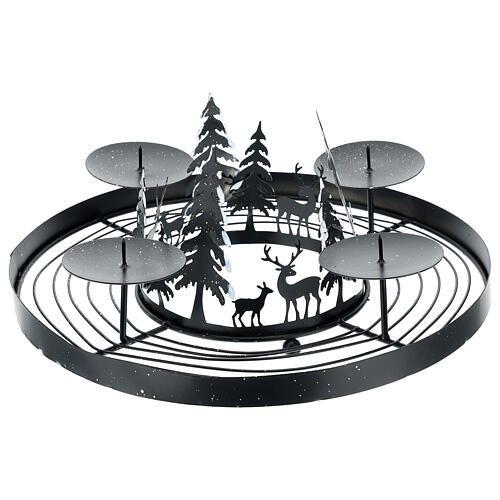 Coroa do Advento floresta nevada com pinos, diâmetro 30 cm 1