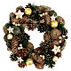 Advent wreath pine cones and stars 30 cm gold s1