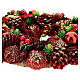 Couronne Avent pommes de pin baies étoiles 30 cm rouge s3