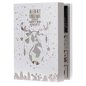 Advent calendar with drawers fold-able white wood 30x40 cm
