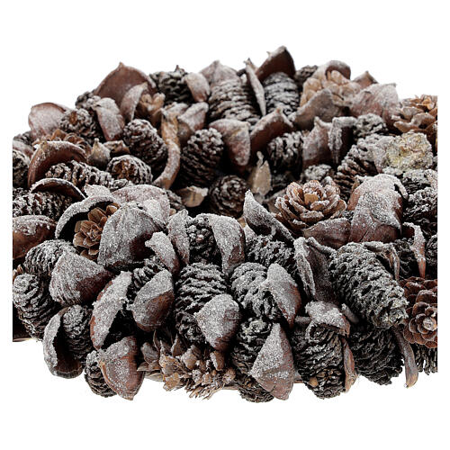 Advent wreath with silver finish and decorated cones with a diameter of 20 cm 4