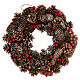 Advent wreath snowy pine cones berries 36 cm s1