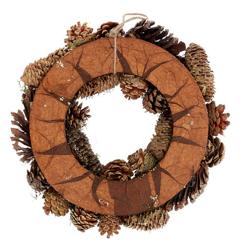 Advent wreath with pine cones berries stars glitter 36 cm 4