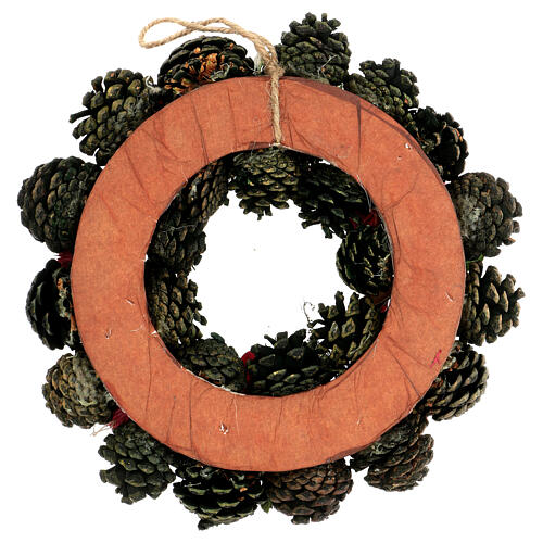 Adventskranz mit Schleifen Beeren und Tannenzapfen, 30 cm 4