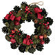 Advent wreath with red ribbons, berries and cones, diameter 30 cm s1