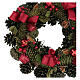 Advent wreath with red ribbons, berries and cones, diameter 30 cm s2