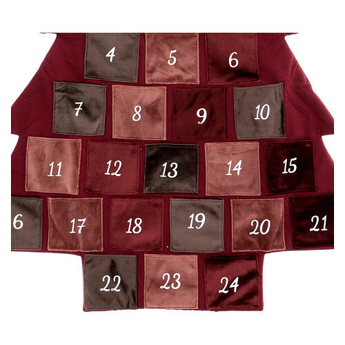 Burgunderroter Adventskalender mit Baum, 85 cm 4