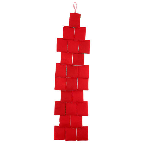 Calendrier Avent rouge poches 110 cm 5