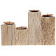 Beige wooden candle holder characterised by various decorations s5