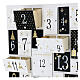 Calendario Adviento madera blanca negro 32x32 cm s2