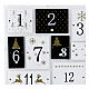 Calendario Adviento madera blanca negro 32x32 cm s3