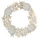 Advent wreath with stars and candle holders, white and gold metal, for candles of 7.5 cm max s1