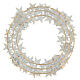 Corona Adviento metal blanco oro estrellas portavelas máx 7,5 cm s4