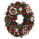 Advent wreath with pinecones, red berries and snow effect, 34 cm s3