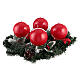Advent wreath kit with candles 10 cm and red flowers s6