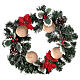 Complete Advent wreath kit with candles 10 cm red flowers s3