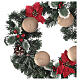 Complete Advent wreath kit with candles 10 cm red flowers s7