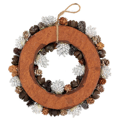 Advent wreath with pinecones and chestnuts 30 cm 5
