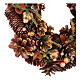 Advent wreath golden glitter wreath with pine cones 30 cm s4