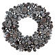 Christmas wreath pine cones dried fruit white glitter 25 cm s1