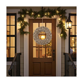 Wreath of champagne-coloured dried flowers 25 cm