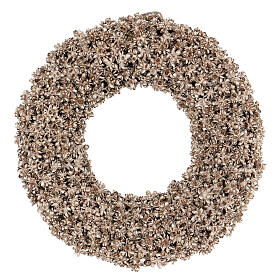 Couronne fleurs séchées champagne 25 cm