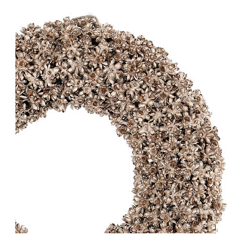 Ghirlanda fiorellini secchi champagne 25 cm 3