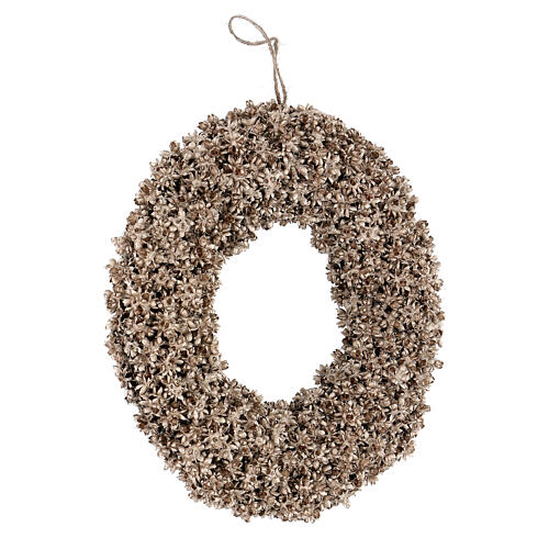Ghirlanda fiorellini secchi champagne 25 cm 4