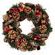 Christmas wreath with berries, pinecones and golden glitter 35 cm s1