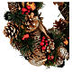 Ghirlanda natalizia bacche glitter oro e pigne 35 cm s4