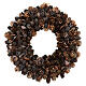 Advent wreath of pinecones and leaves 30 cm s1