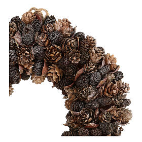 Advent wreath 30 cm pine cones and dry leaves