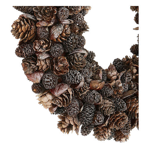 Advent wreath 30 cm pine cones and dry leaves 4