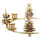 Golden glittery Advent wreath with candle holders 24 cm s2