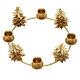 Coroa do Advento metal dourado glitter porta-velas 24 cm s3