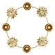 Coroa do Advento metal dourado glitter porta-velas 24 cm s5