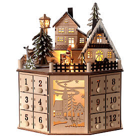 Calendario dell'avvento villaggio h 25 cm